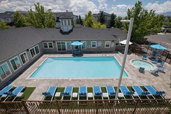 Aerial view of pool